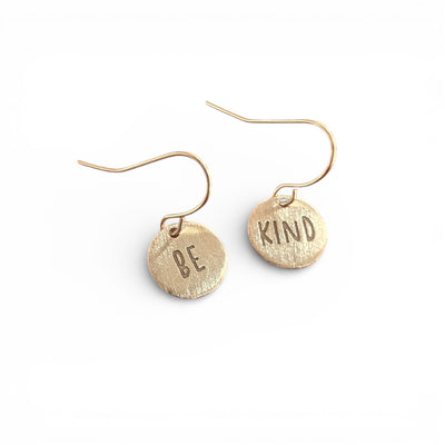 Telling Short Quote Earrings - Be Kind