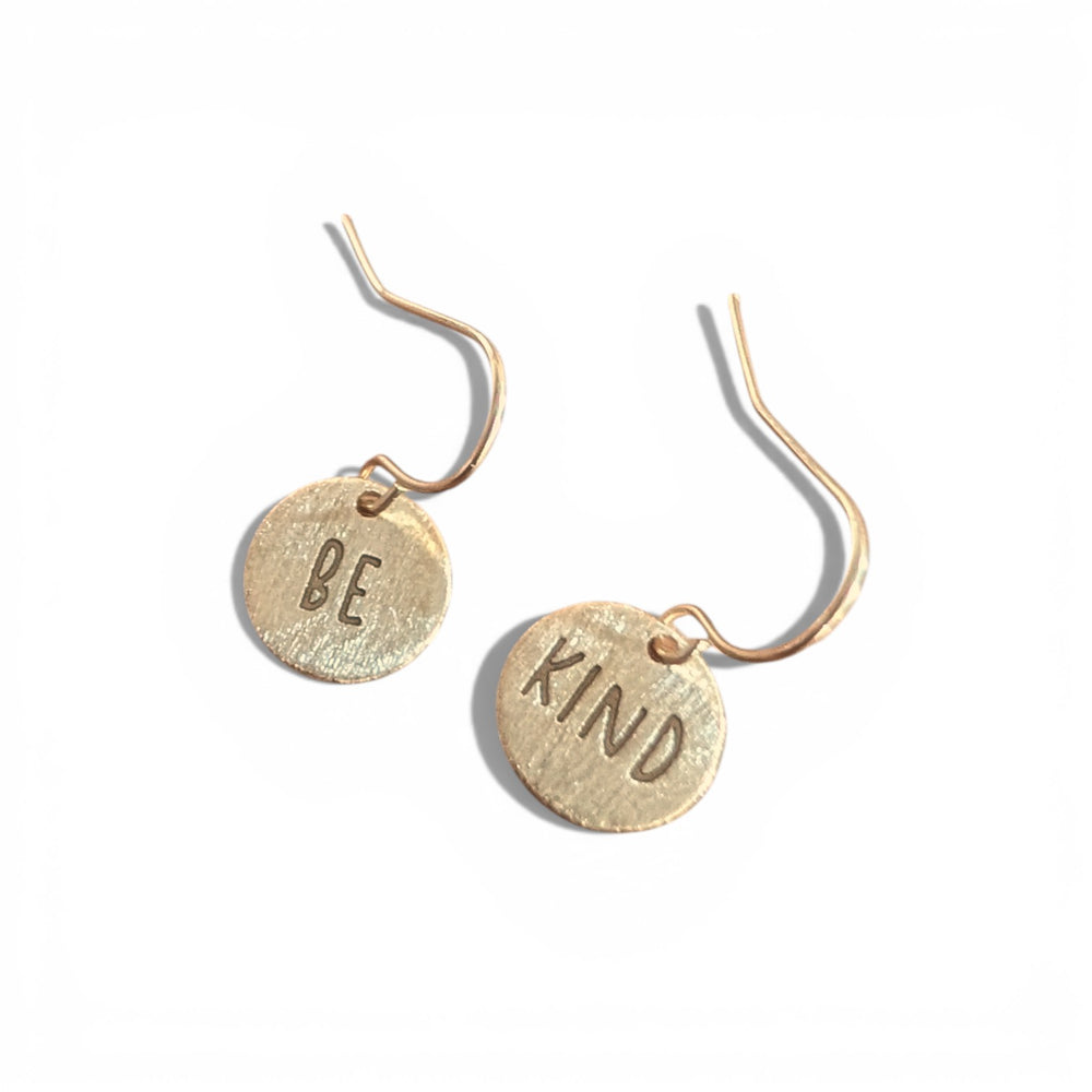 Telling Short Quote Earrings - Be Kind