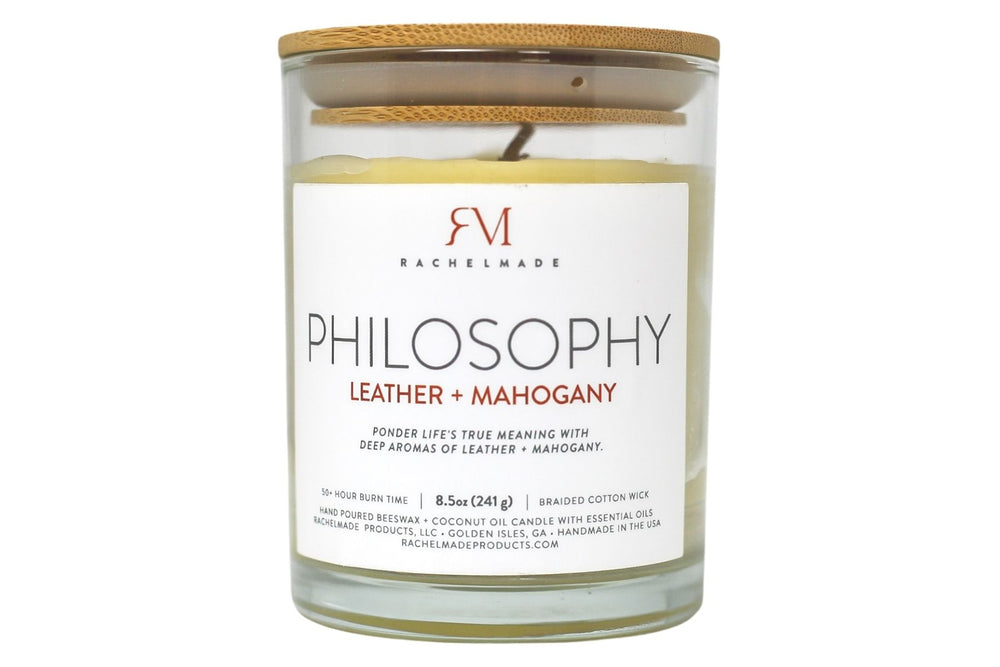 PHILOSOPHY Leather + Mahogany candle