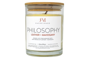 PHILOSOPHY Leather + Mahogany candle