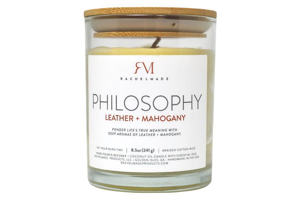 PHILOSOPHY Leather + Mahogany candle