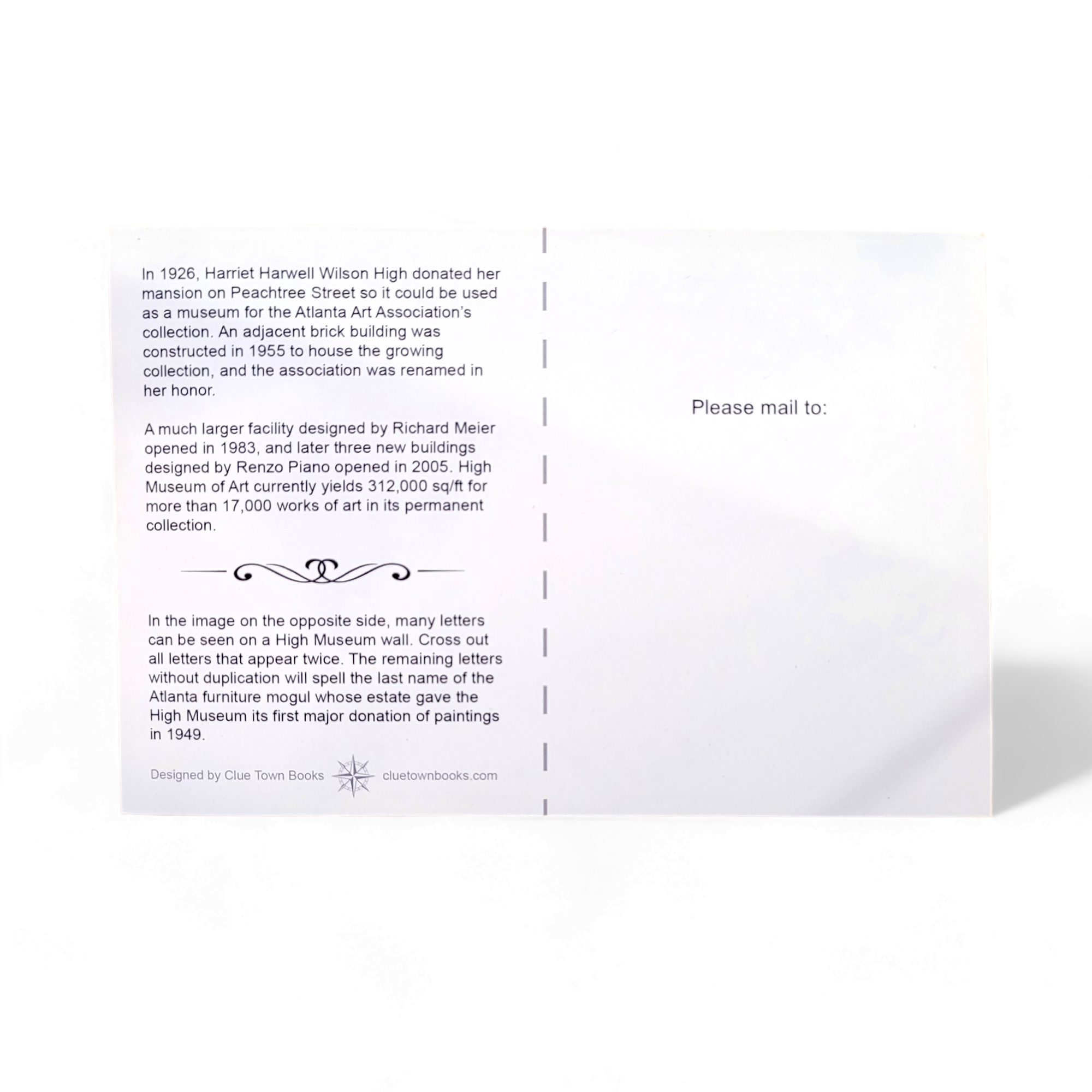 Clue Town: Postcard - Atlanta High Museum of Art