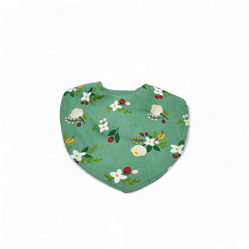 Green White Flower and Red Rose Bib