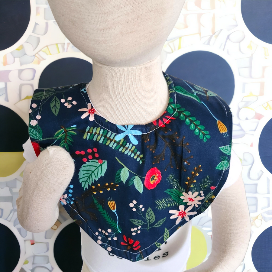 Deep Blue Flower Bib