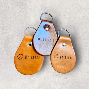 Engraved Leather Keychain -My Tribe