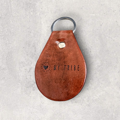 Engraved Leather Keychain -My Tribe