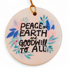 Watercolor Print Ornaments - Peace on Earth and Goodwill to All
