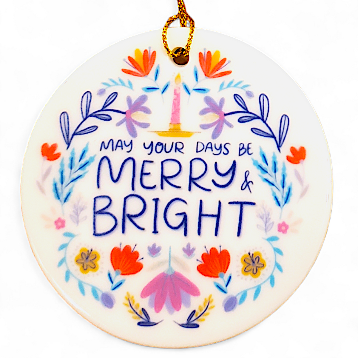 Watercolor Print Ornaments - Merry and Bright