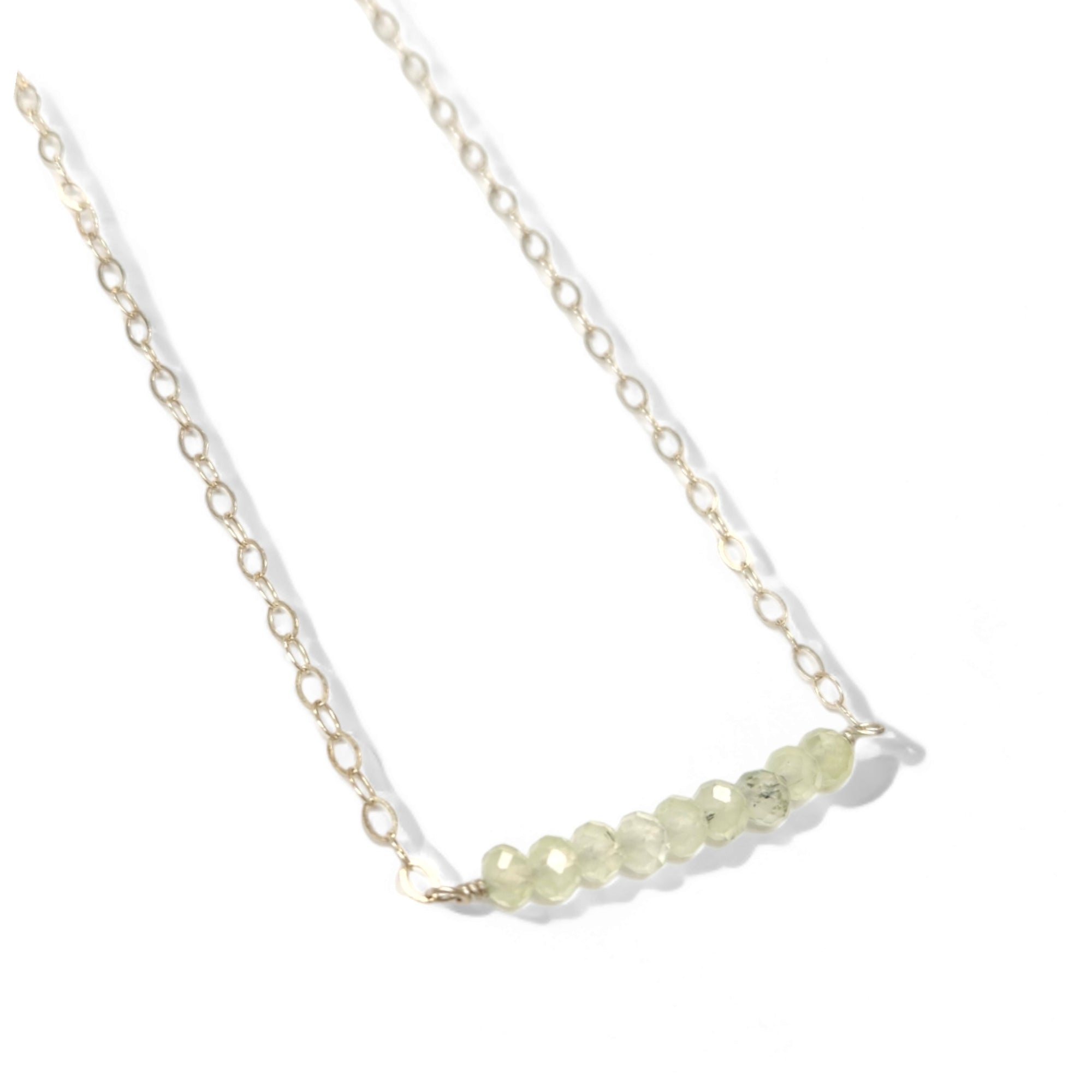Prehnite Gem Row Necklace