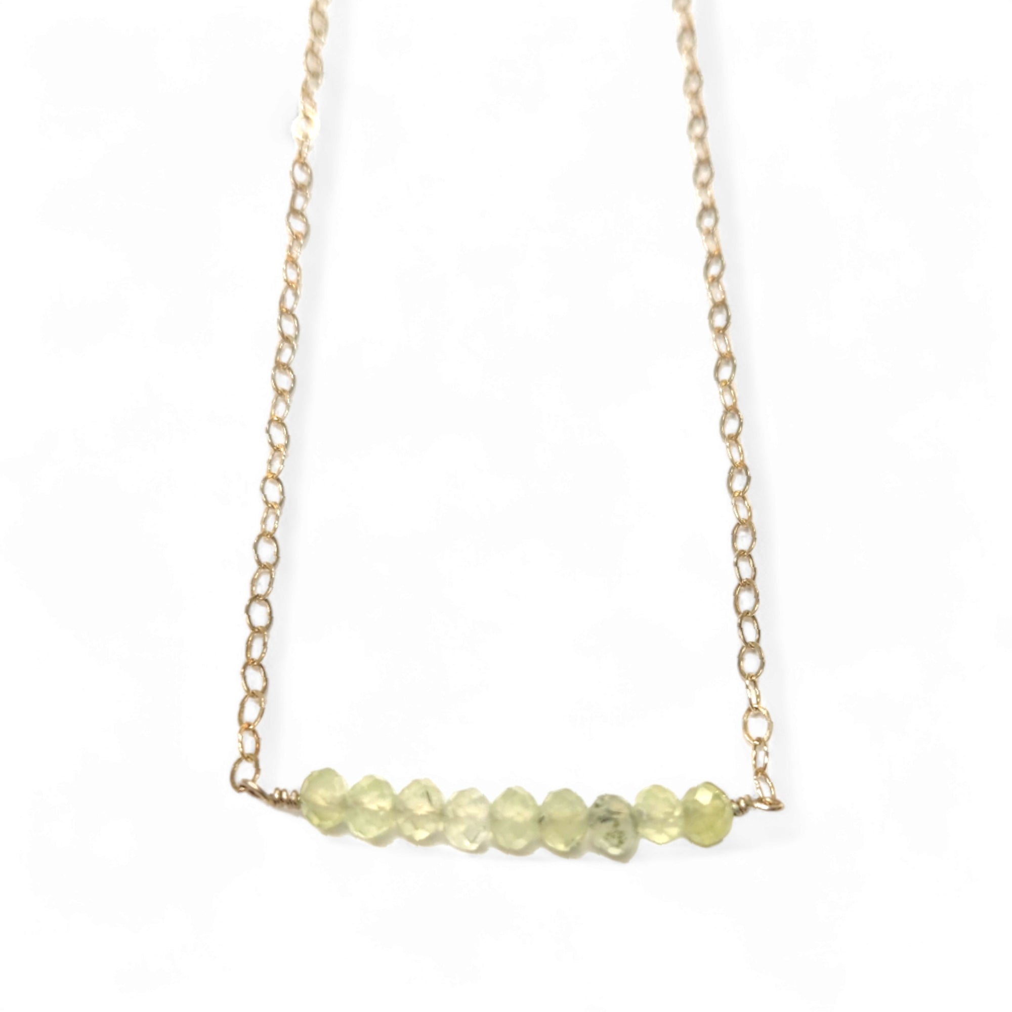 Prehnite Gem Row Necklace