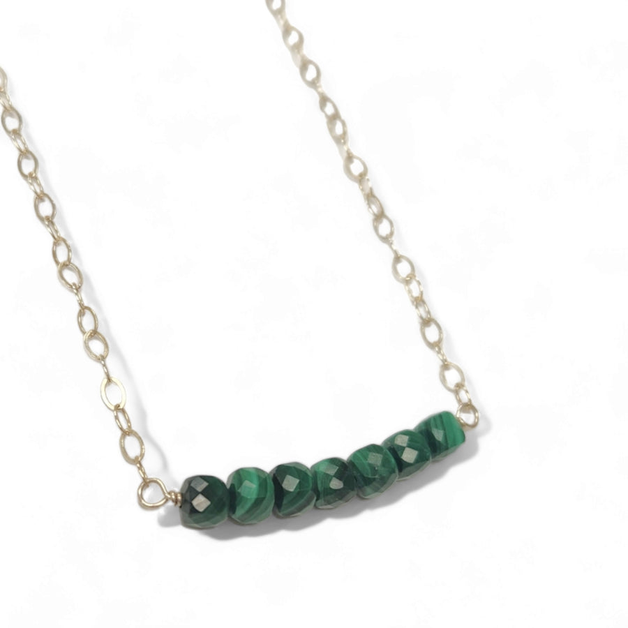 Malachite Gem Row Necklace