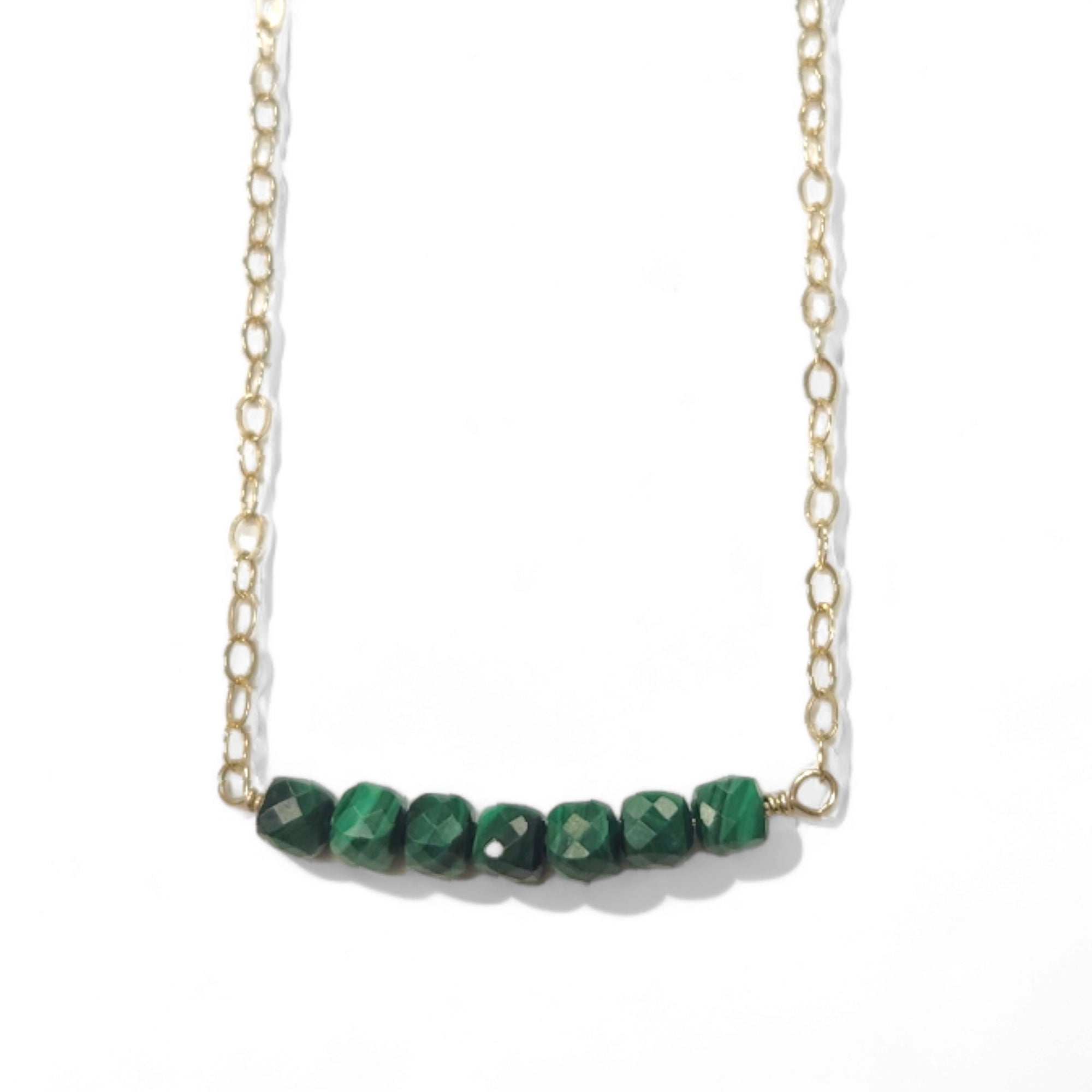 Malachite Gem Row Necklace