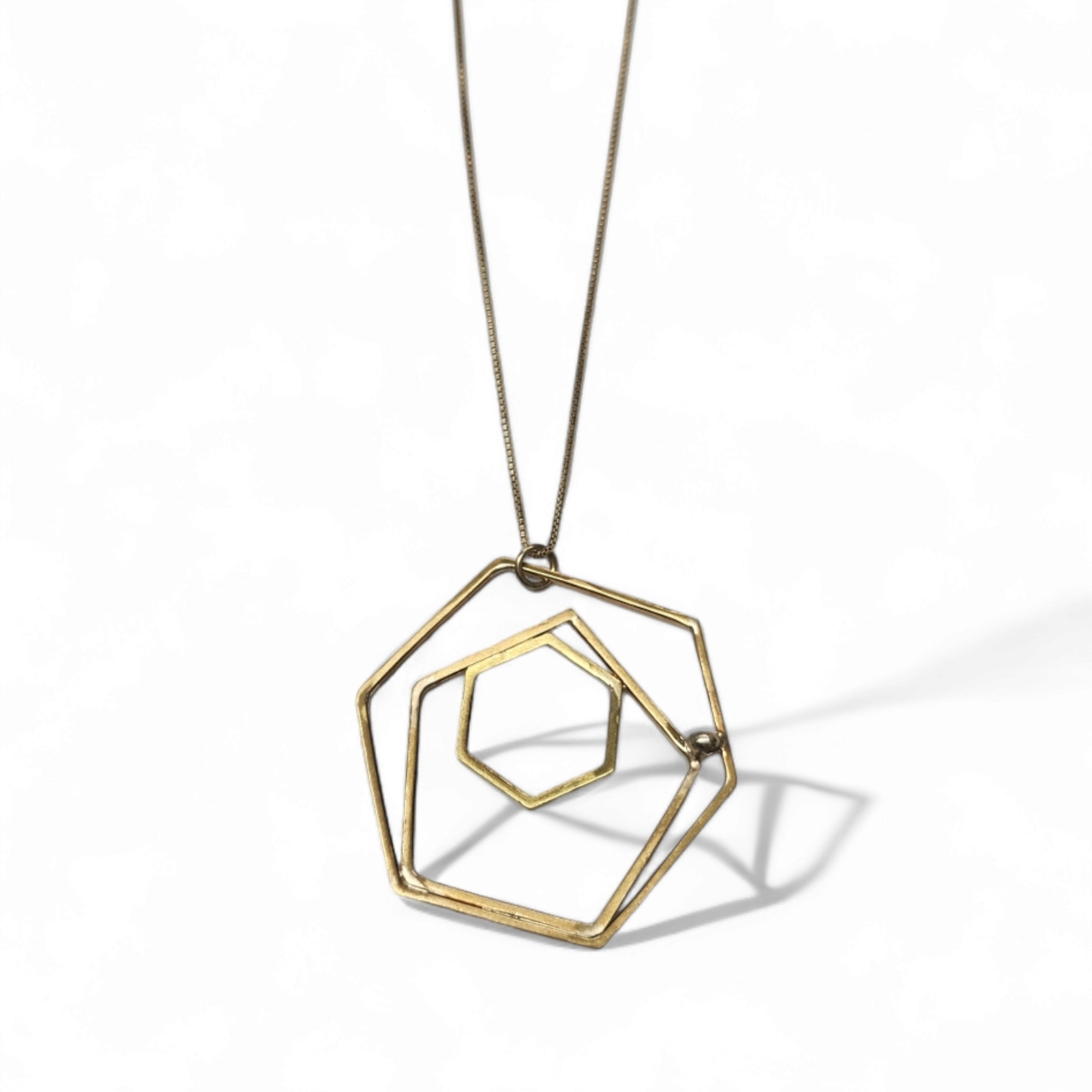 Geometric Sterling Rose Necklace