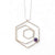 Geometric Sterling Rose Necklace with Amethyst
