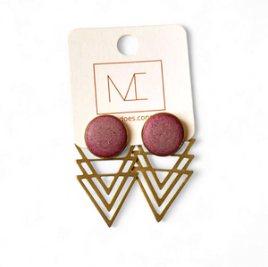 Concrete Earring Studs - Convertible - Three in one Earrings