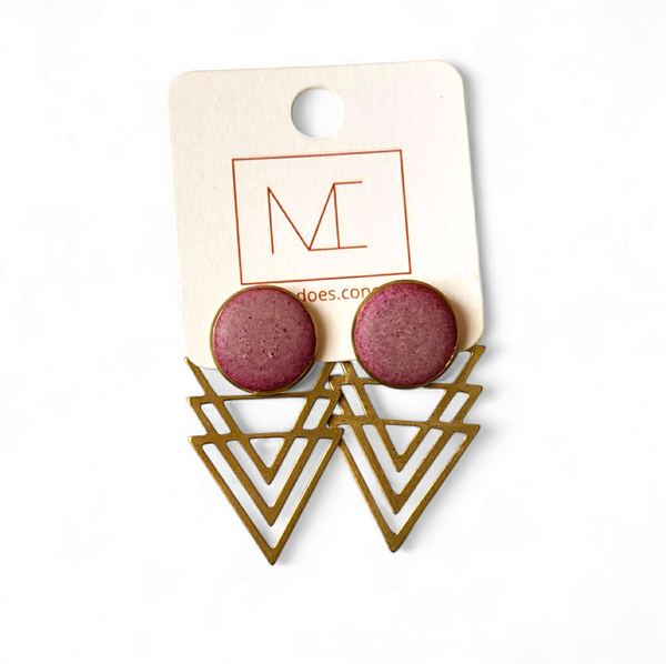 Concrete Earring Studs - Convertible - Three in one Earrings