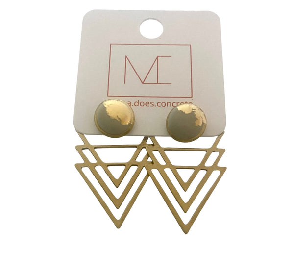 Concrete Earring Studs - Convertible - Three in one Earrings