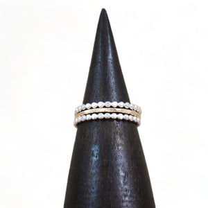 Beaded Stacking Ring Set - mixed metals