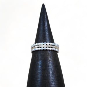 Beaded Stacking Ring Set - sterling silver