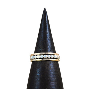 Thick Beaded Stacking Ring Set - mixed metals
