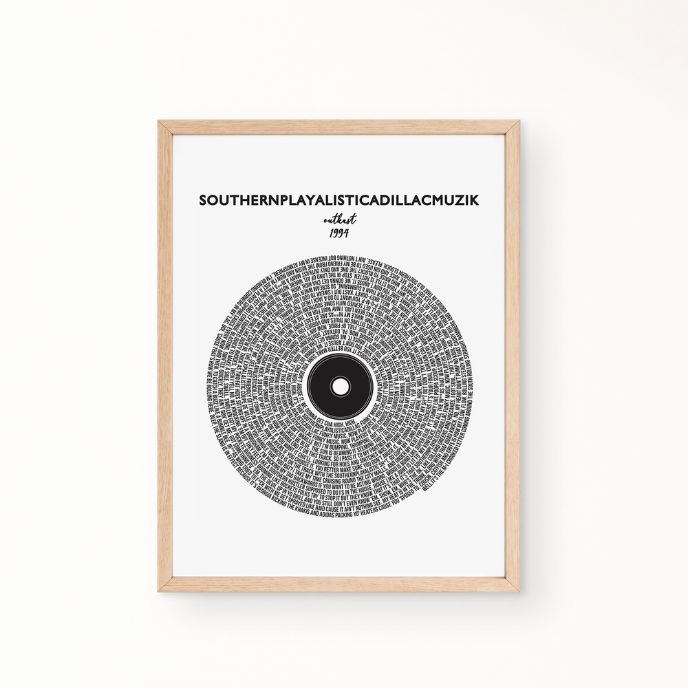 Lyric Wall Art - SOUTHERNPLAYALISTISTICADILLACMUZIK