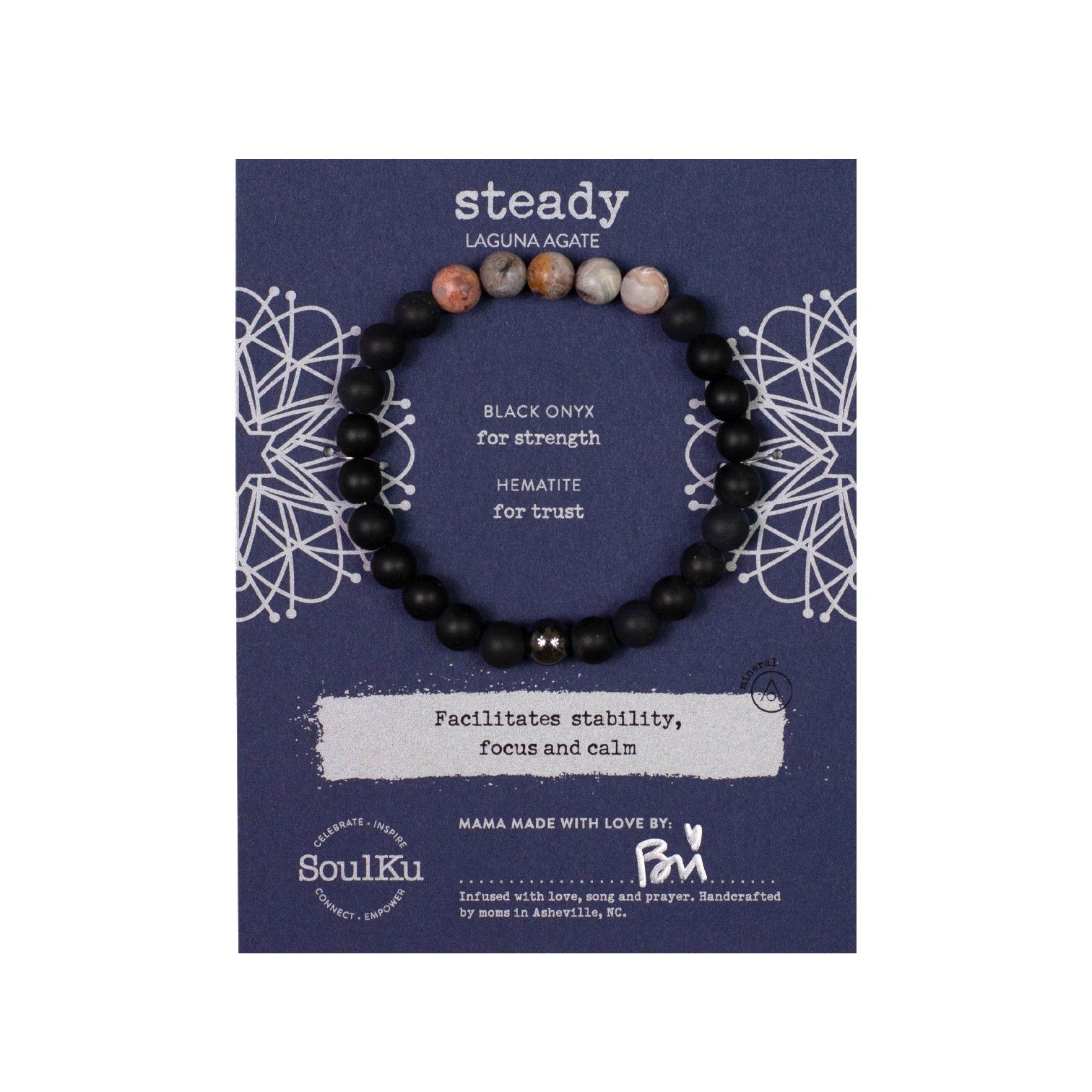 SoulKu - Laguna Agate Men's Bracelet for Steady