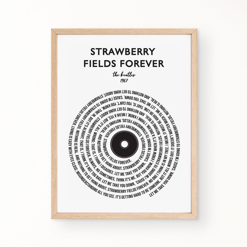 Lyric Wall Art - Strawberry Fields Forever by The Beatles