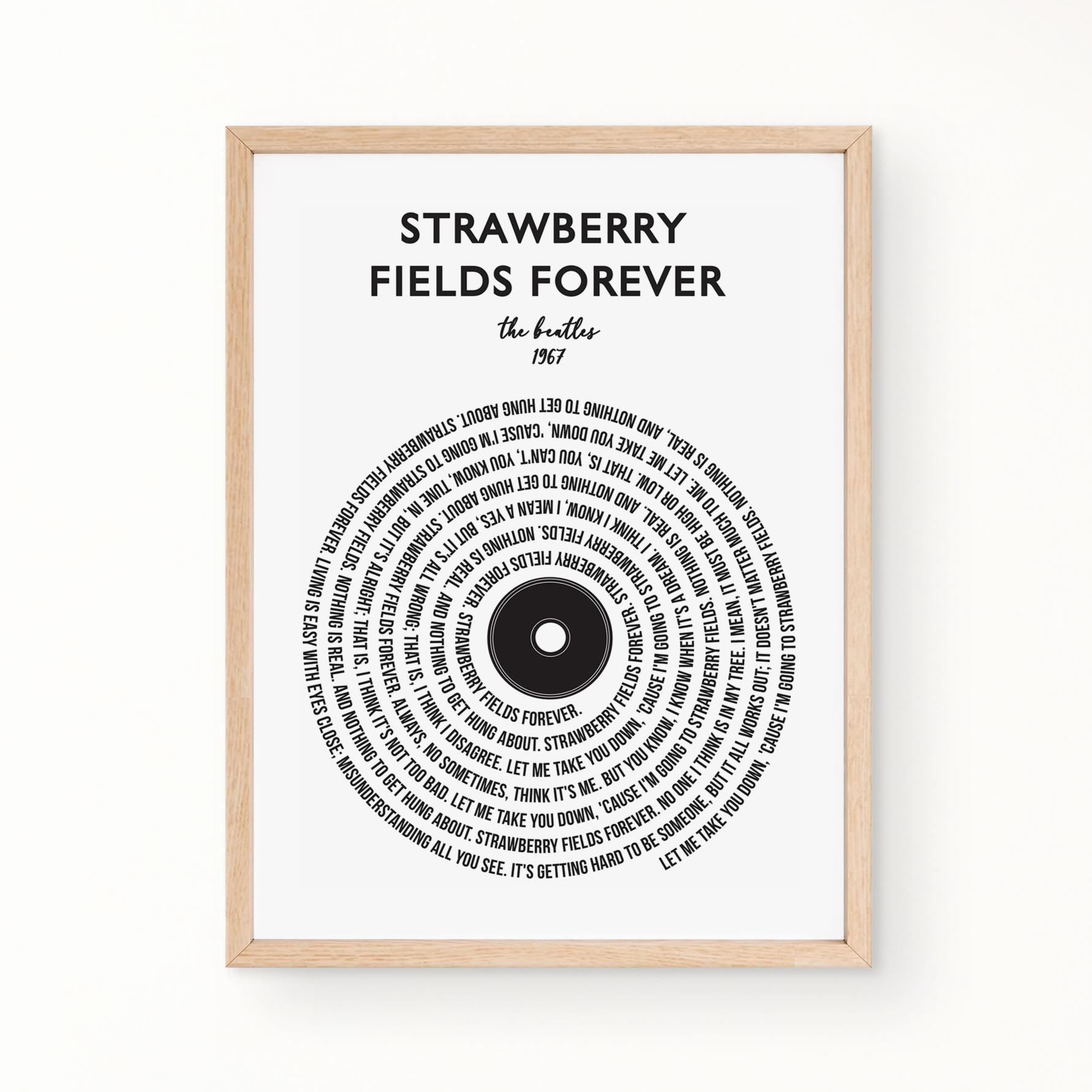 Lyric Wall Art - Strawberry Fields Forever by The Beatles