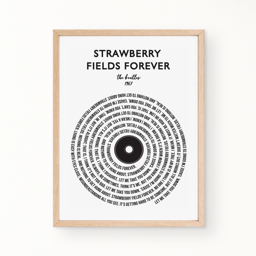 Lyric Wall Art - Strawberry Fields Forever by The Beatles