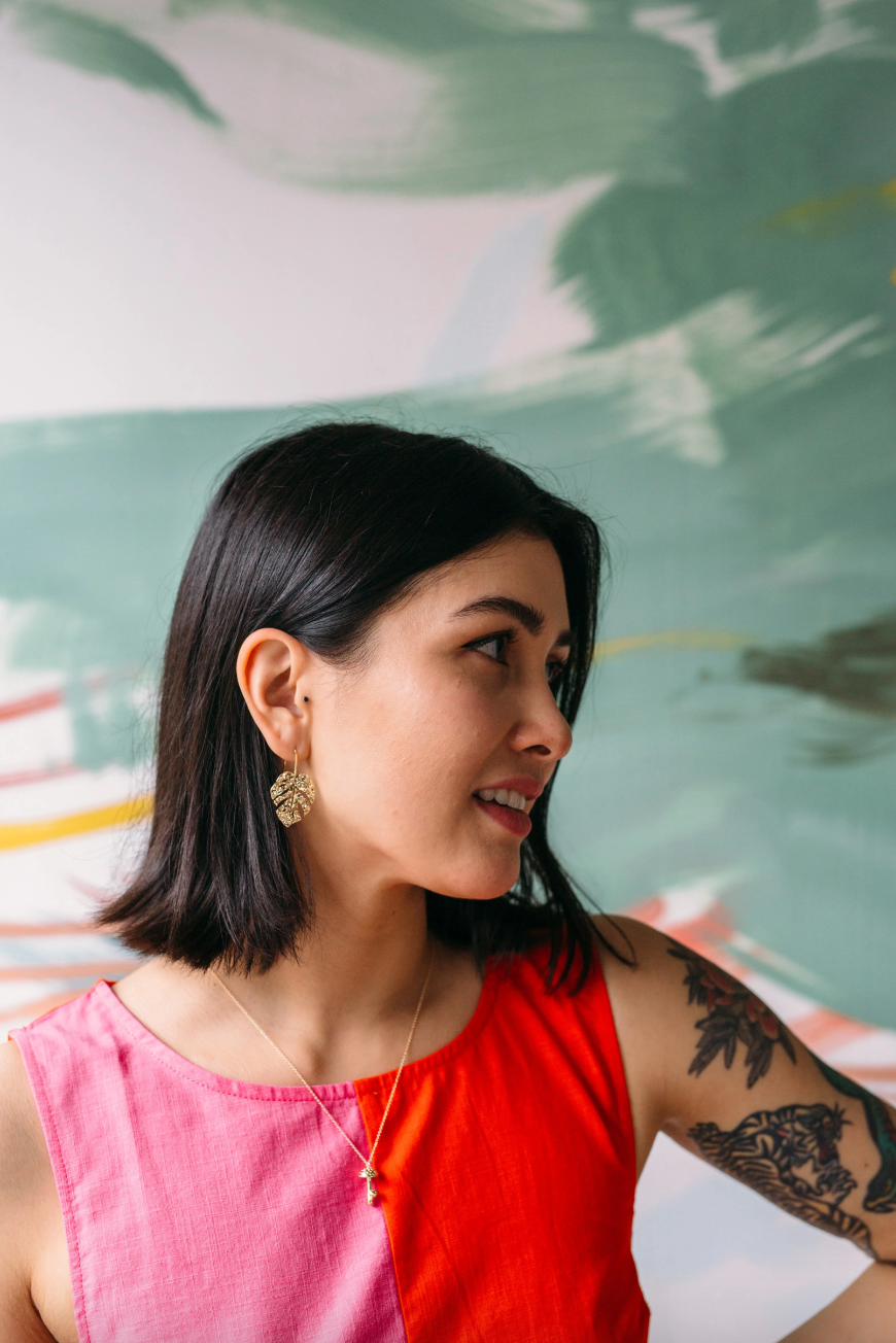 Monstera Drop Earrings