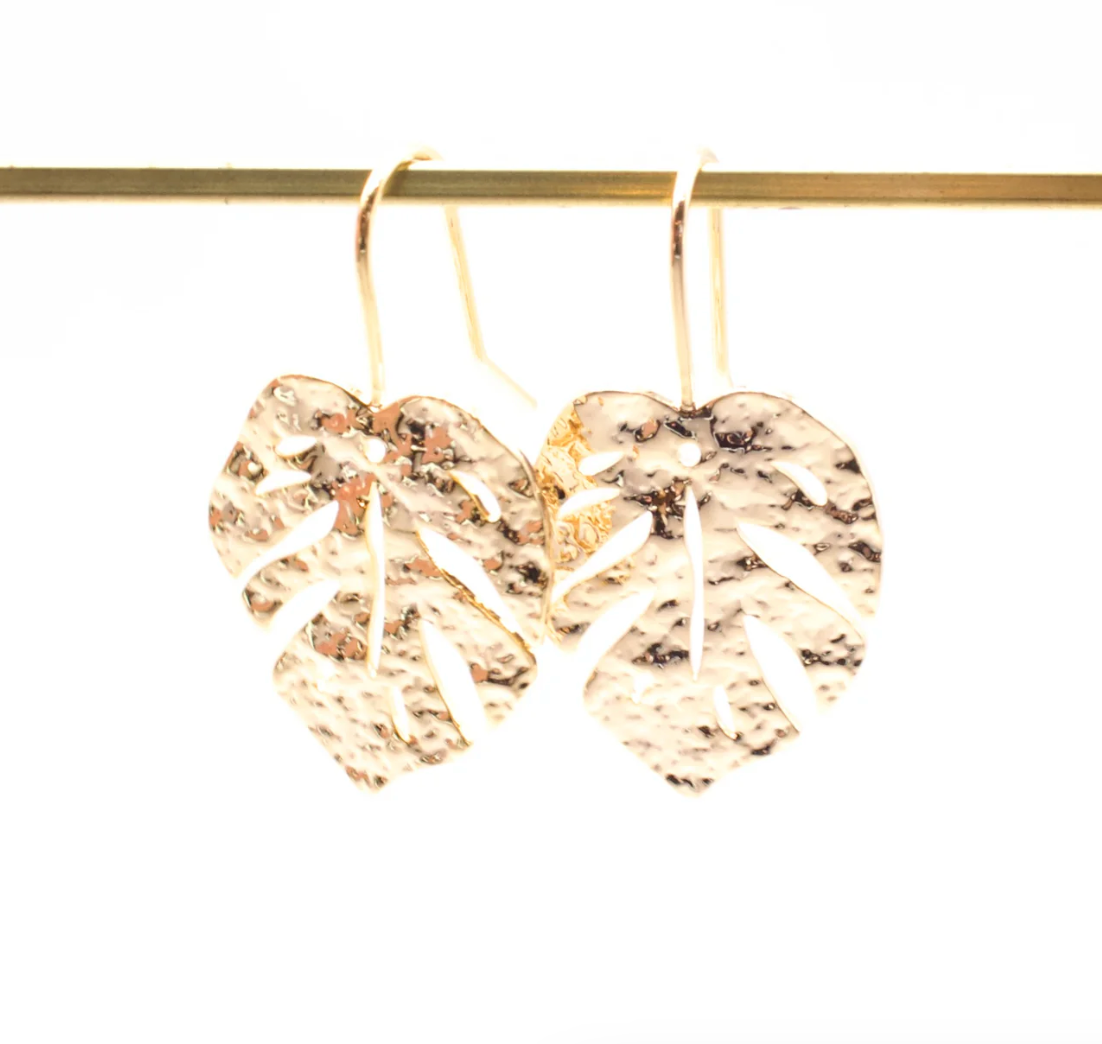 Monstera Drop Earrings