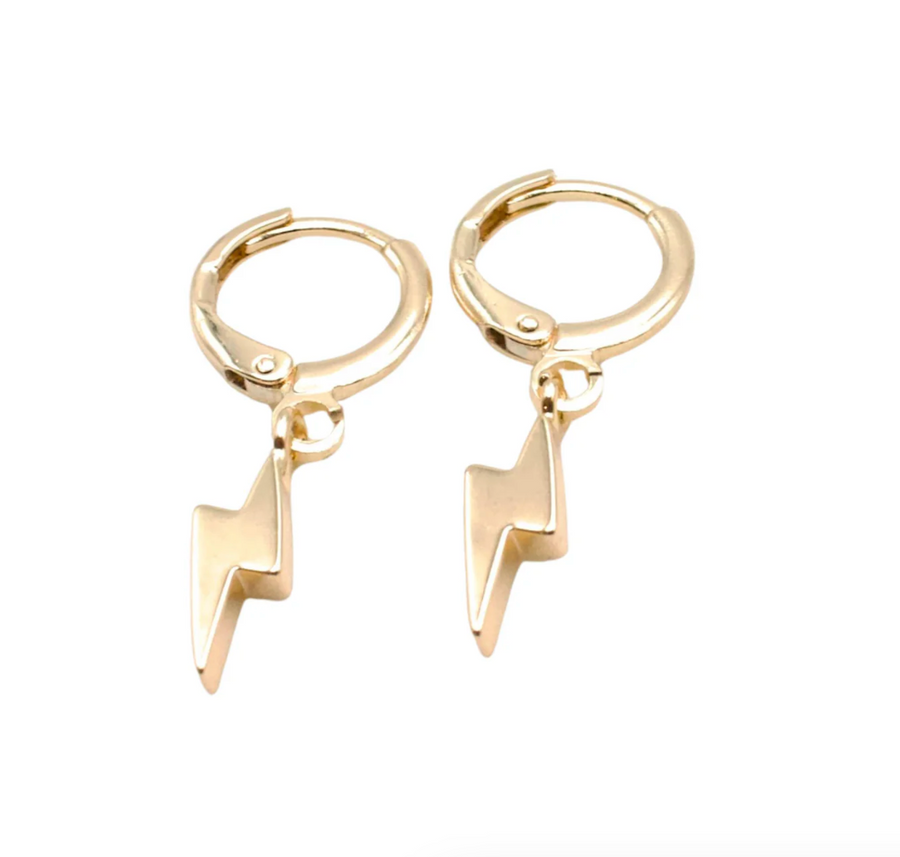 Lightning Bolt Huggie Earrings