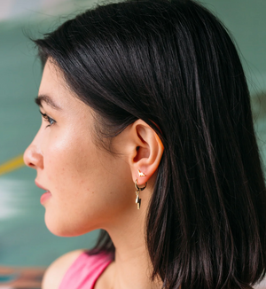 Lightning Bolt Huggie Earrings