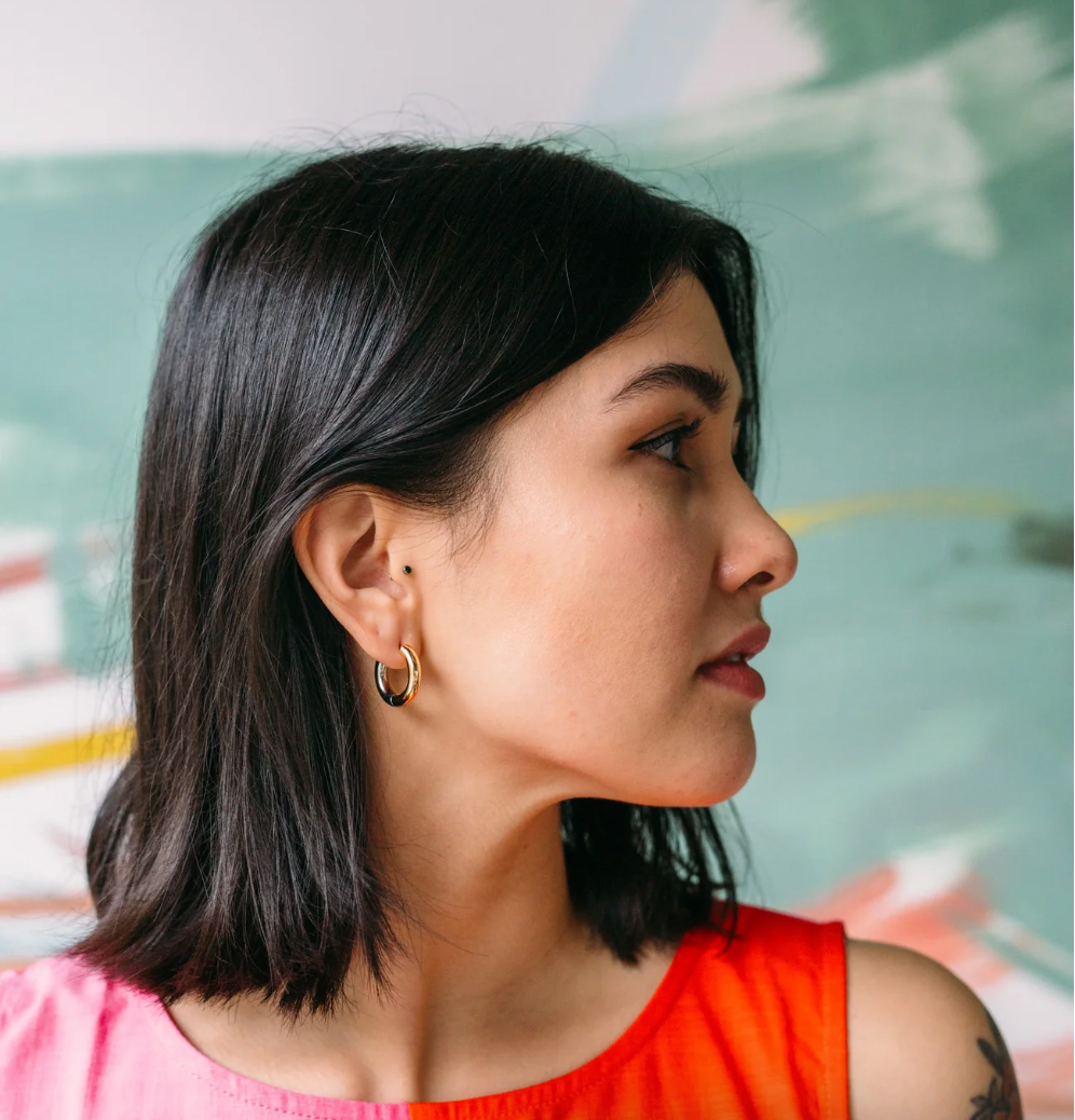 Two-Tone Chunky Hoops