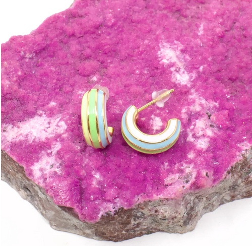 Rainbow Huggie Studs