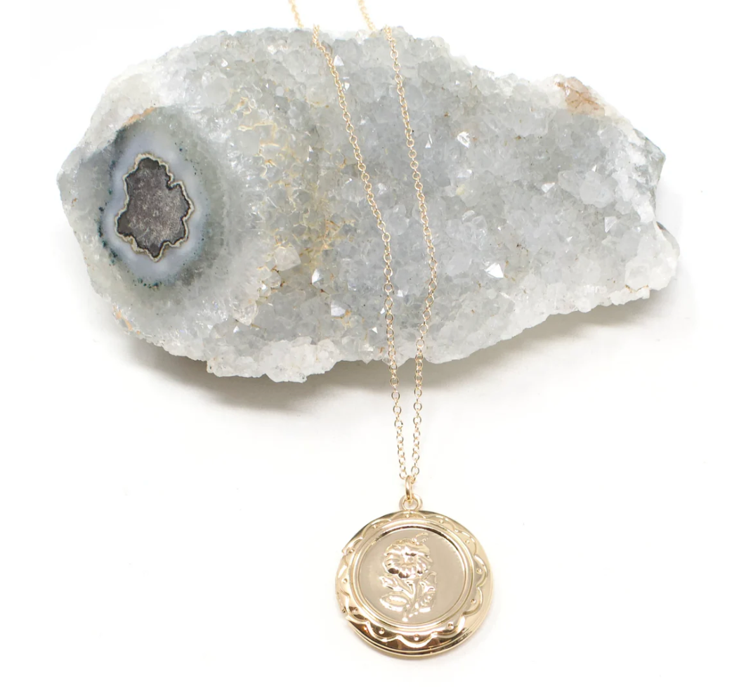 Floral Locket Necklace