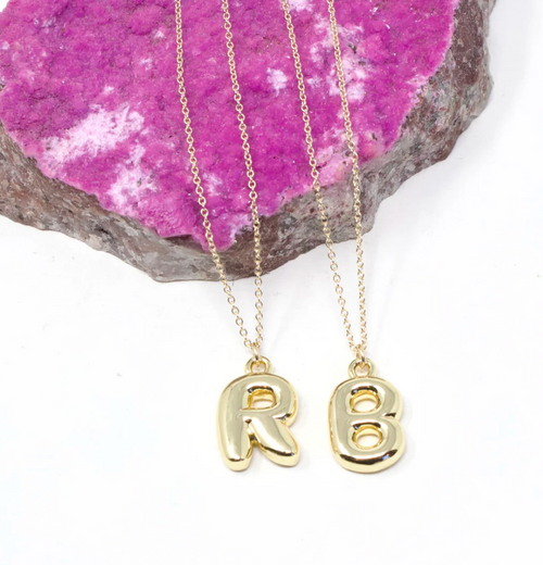 Initial Necklace - Big Puffy