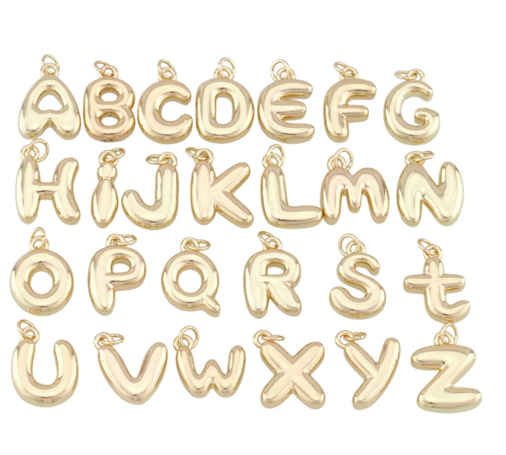 Initial Necklace - Big Puffy