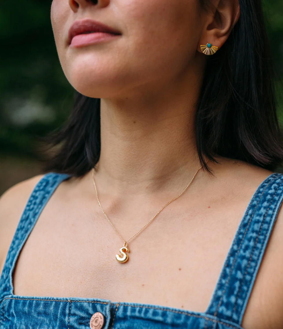 Initial Necklace - Big Puffy