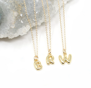 Initial Necklace - Small Puffy