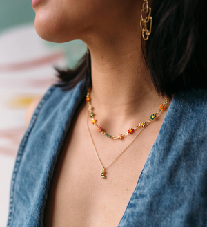 Initial Necklace - Small Puffy