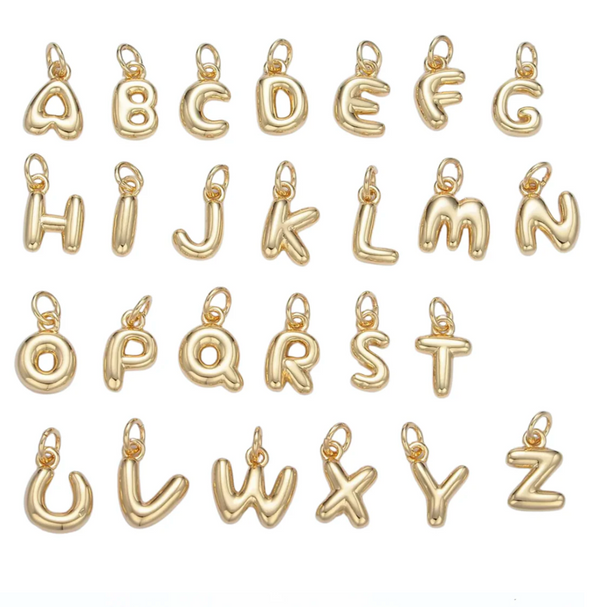 Initial Necklace - Small Puffy