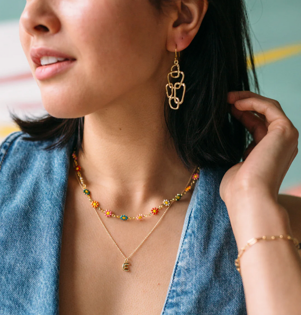 Initial Necklace - Small Puffy