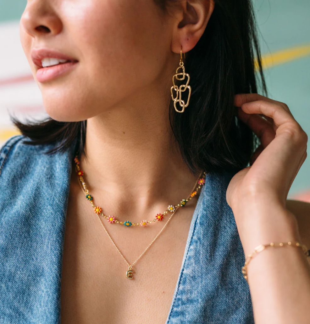 Initial Necklace - Small Puffy