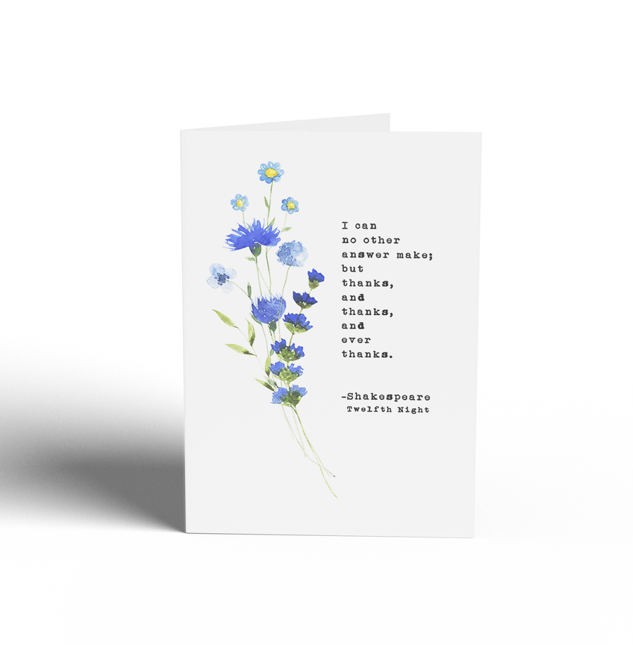 THANK YOU CARD - Shakespeare's Twelfth Night