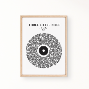 Lyric Wall Art - Three Little Birds by Bob Marley (1967)