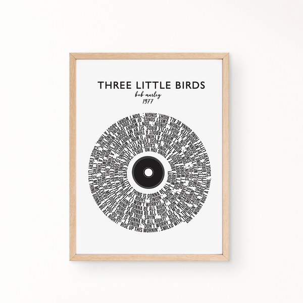 Lyric Wall Art - Three Little Birds by Bob Marley (1967)