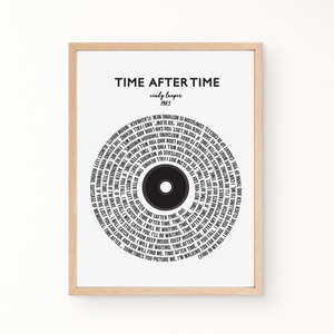 Lyric Wall Art - Time After Time by Cyndi Lauper