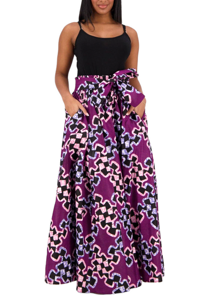 The Purples Full Length Ankara Skirt