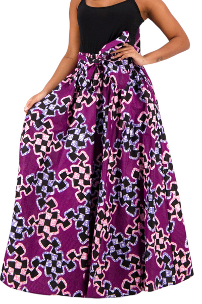 The Purples Full Length Ankara Skirt